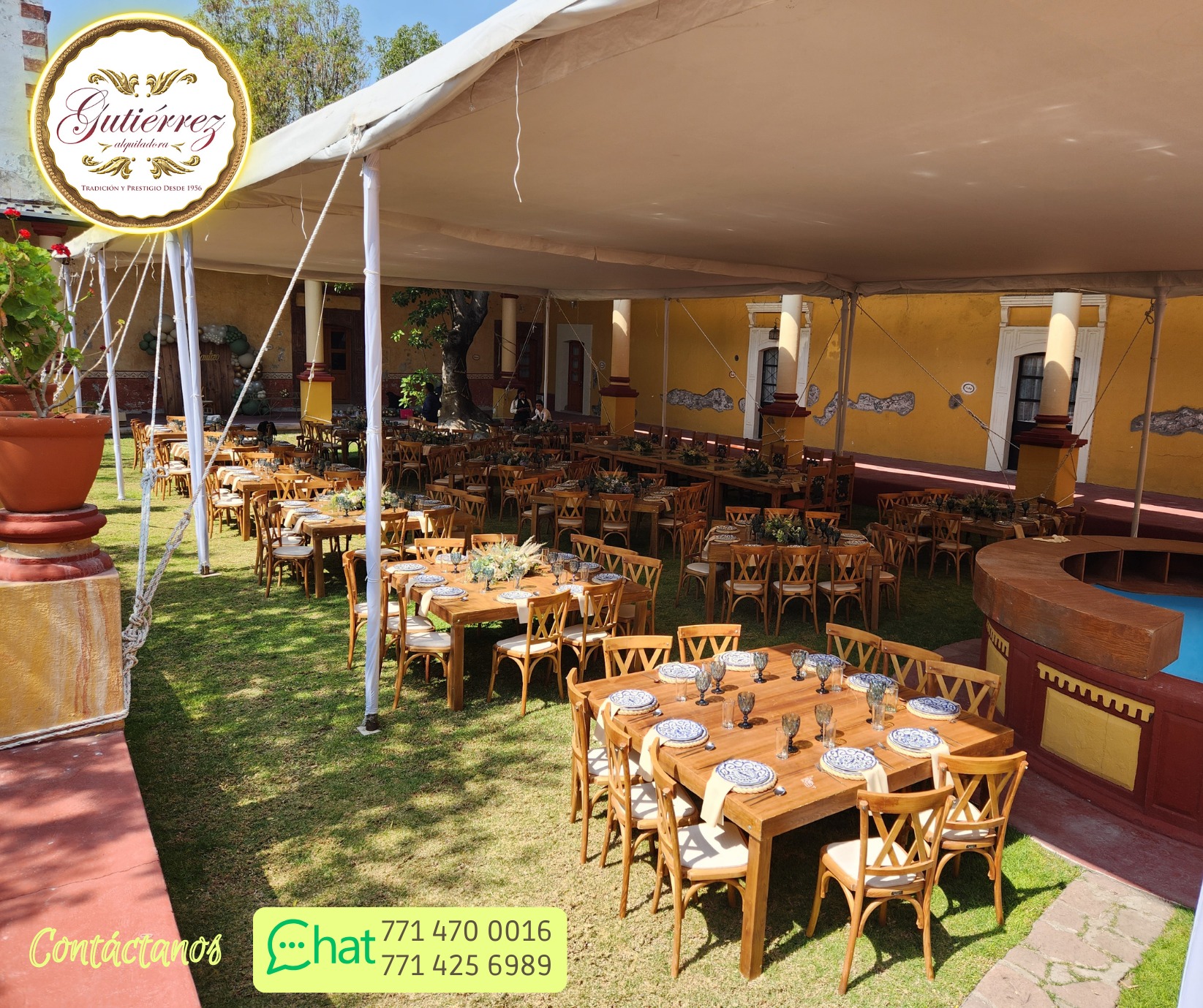 Carpa grande a cuatro metros de altura