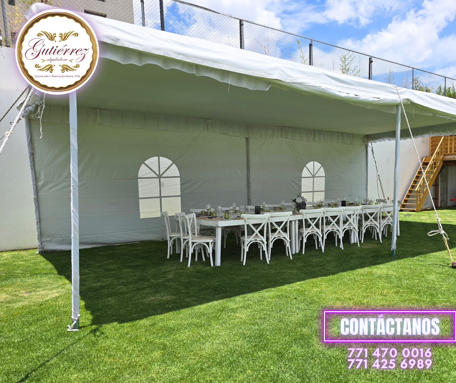 Carpa a tres metros de altura